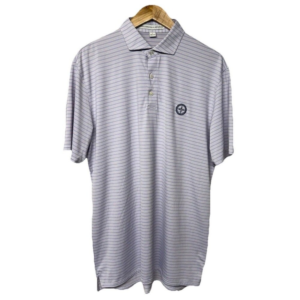 Holderness & Bourne Polo Shirt THE SUTTON Striped Tailored Fit Golf Men L EUC
